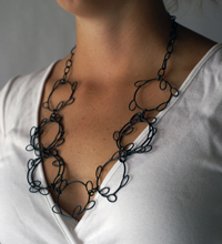 multiple leaf hoop necklace