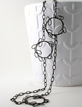 long leaf hoop necklace
