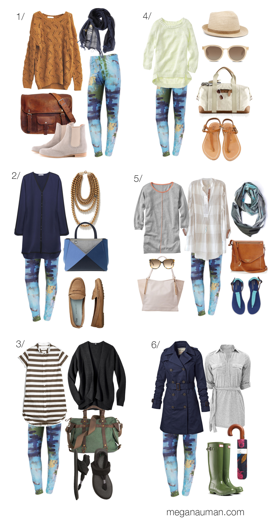 what to wear with printed leggings