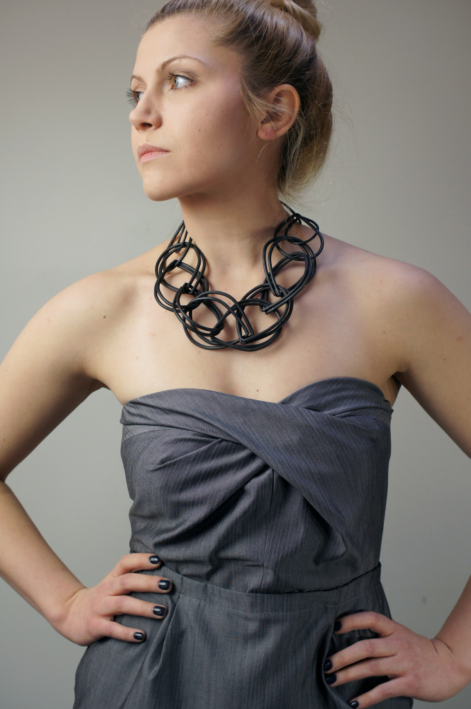 bold black chain link necklace