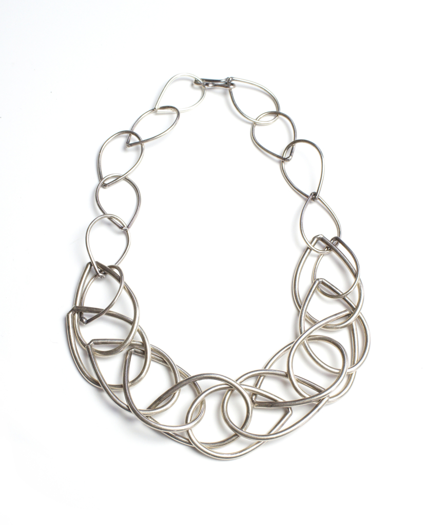 silver chunky chain link necklace