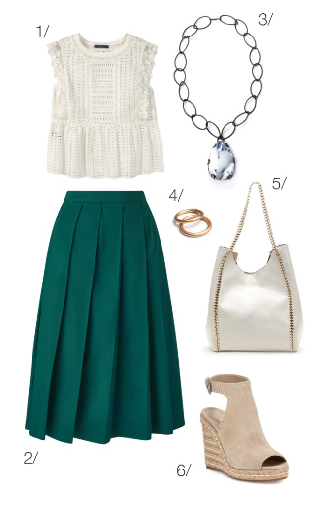 chic summer style: midi skirt and wedges - MEGAN AUMAN