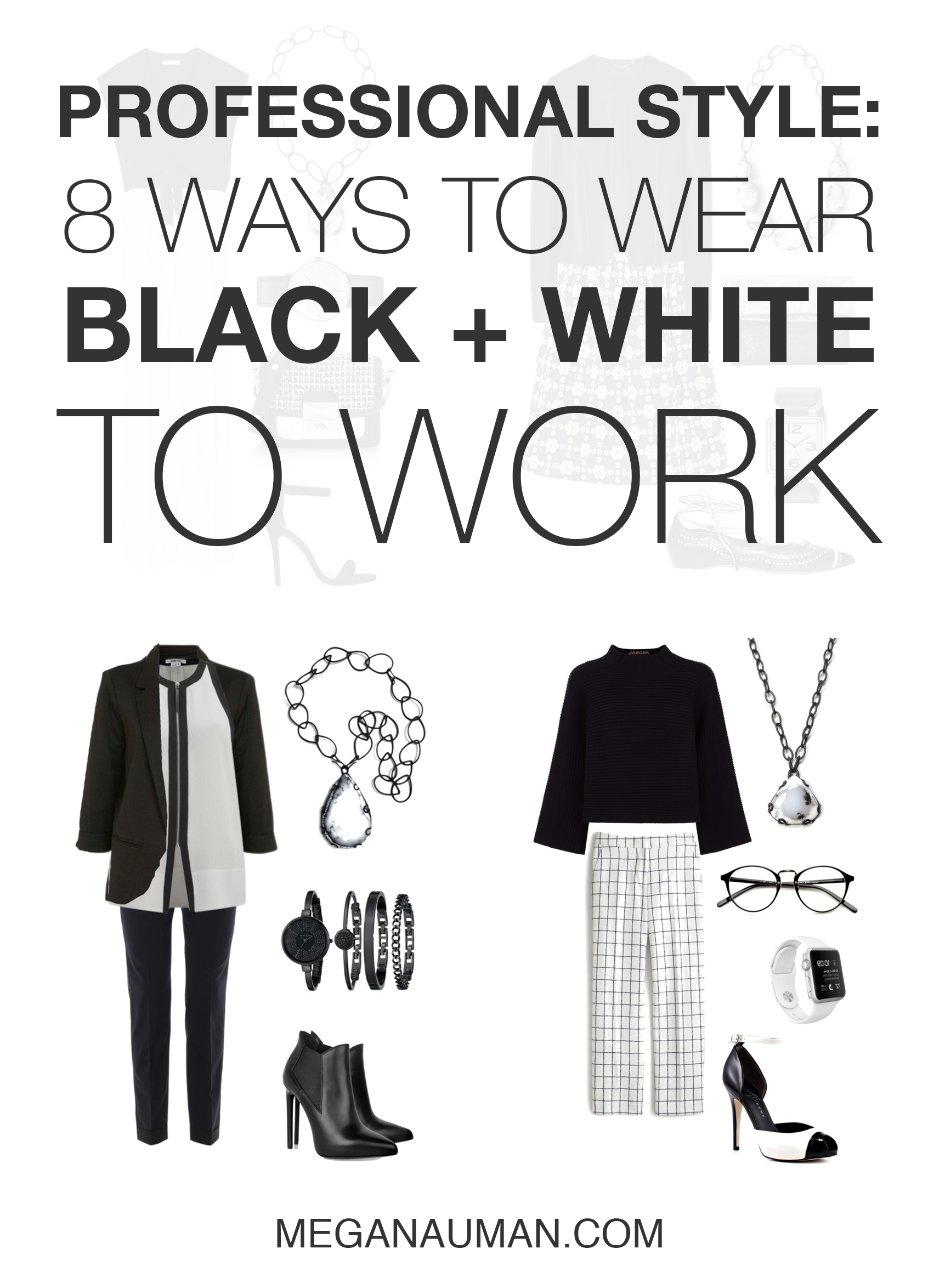black and white work outfits