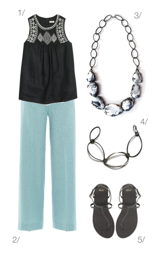 simple and chic summer style: black, white, and aqua - MEGAN AUMAN