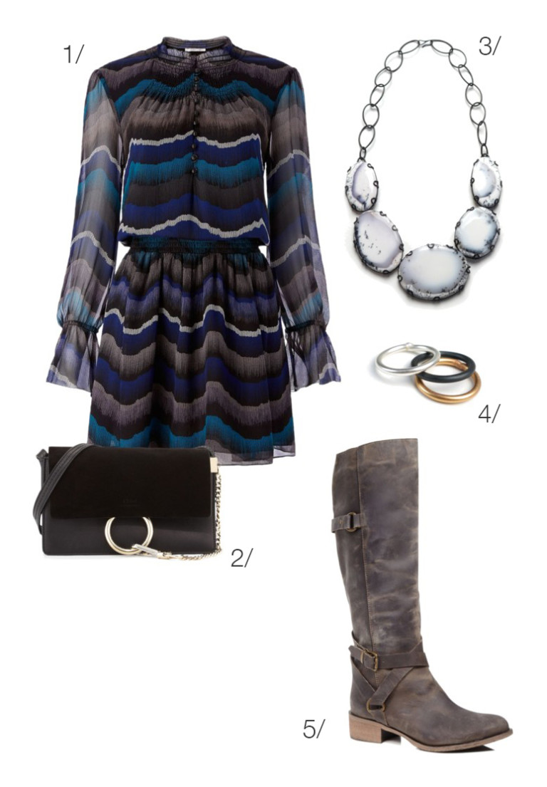 Holiday Party Style Dress Boots And A Statement Necklace Megan Auman 