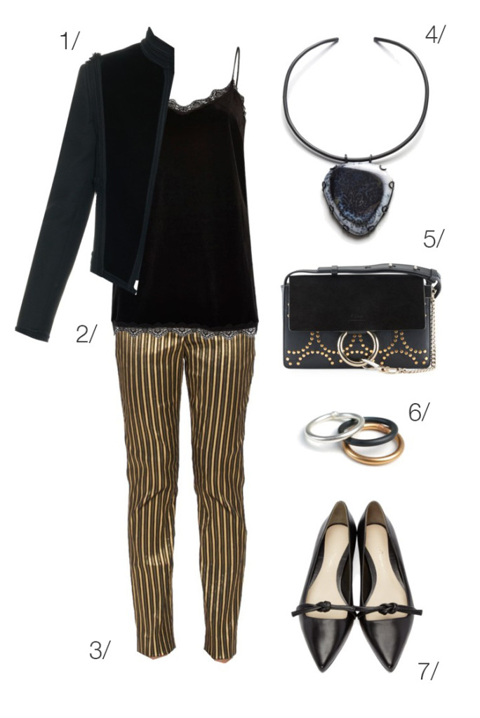 holiday party style: gold pants - MEGAN AUMAN