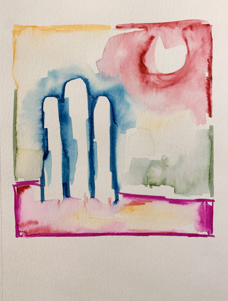 original watercolor sketch by megan auman